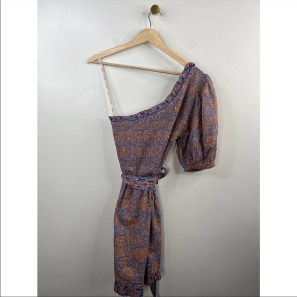 Cleobella Cassidy One Shoulder Women's Mini Dress Vine Size: Medium NWT - Picture 3 of 9